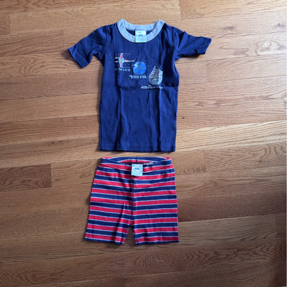 Hanna Andersson Star Wars Millennium Falcon Short John Pajama Set Size 6-7